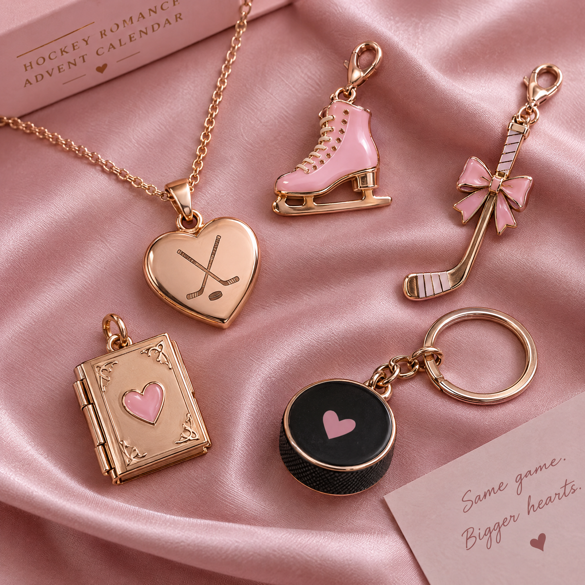 Rose gold charms and necklace