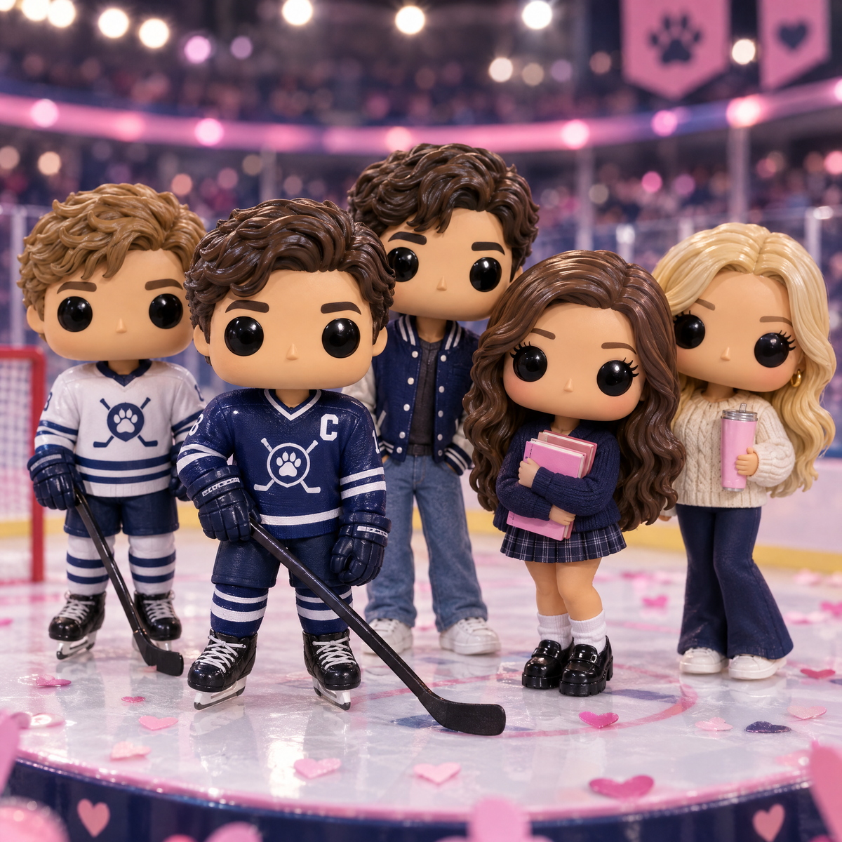Collectible hockey romance figures